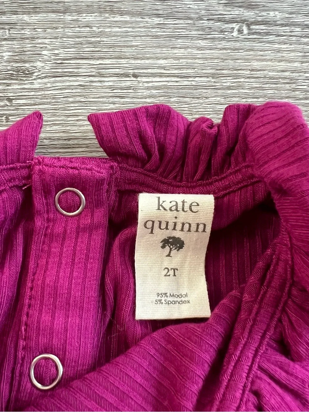 Kate Quinn Modal Rib Long Sleeve Mini Ruffle Bubble Size 2T